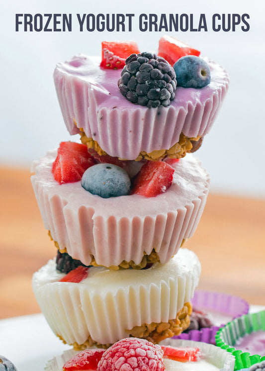 frozen yoghurt granola cups honey healthy