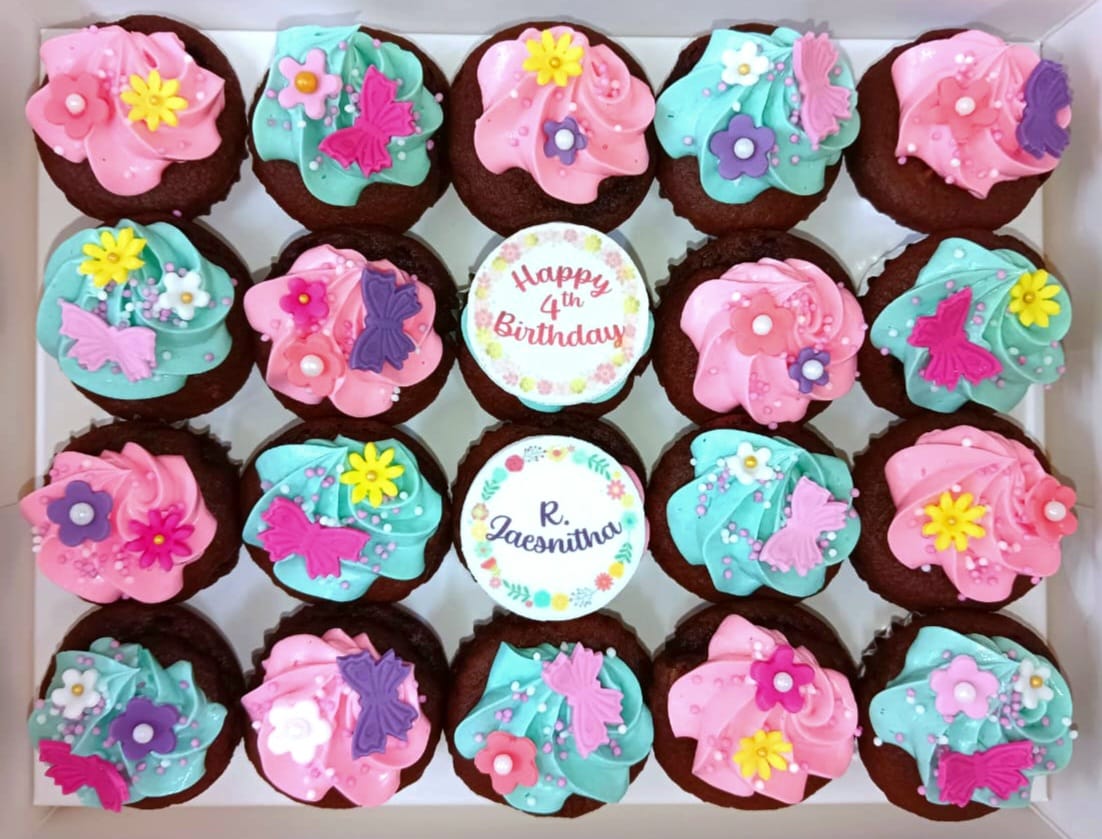 Floral Mini Cupcakes (Box of 20)