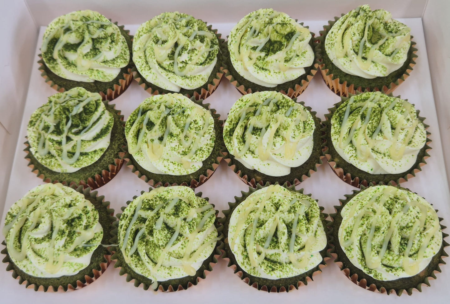 Matcha White Chocolate Cupcakes (Box of 12)