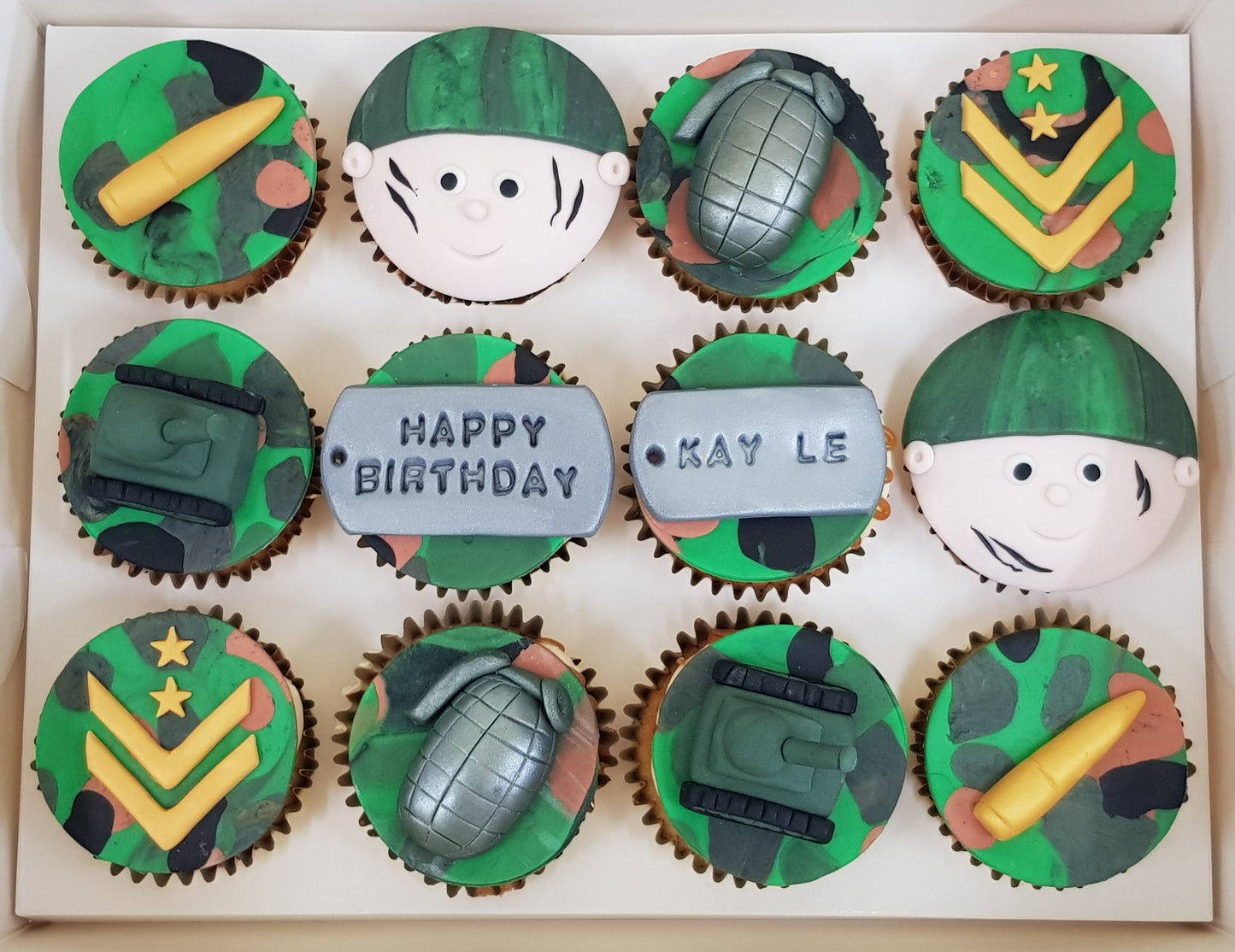 Army Themed Cupcakes (Box of 12)