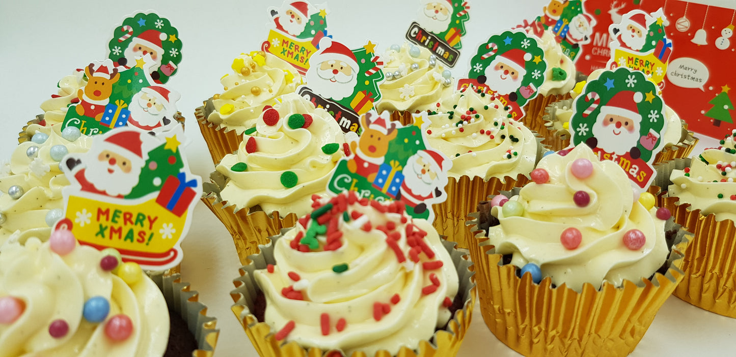 Christmas Cupcakes (Set of 12) - Colours of Christmas - Cuppacakes - Singapore's Very Own Cupcakes Shop