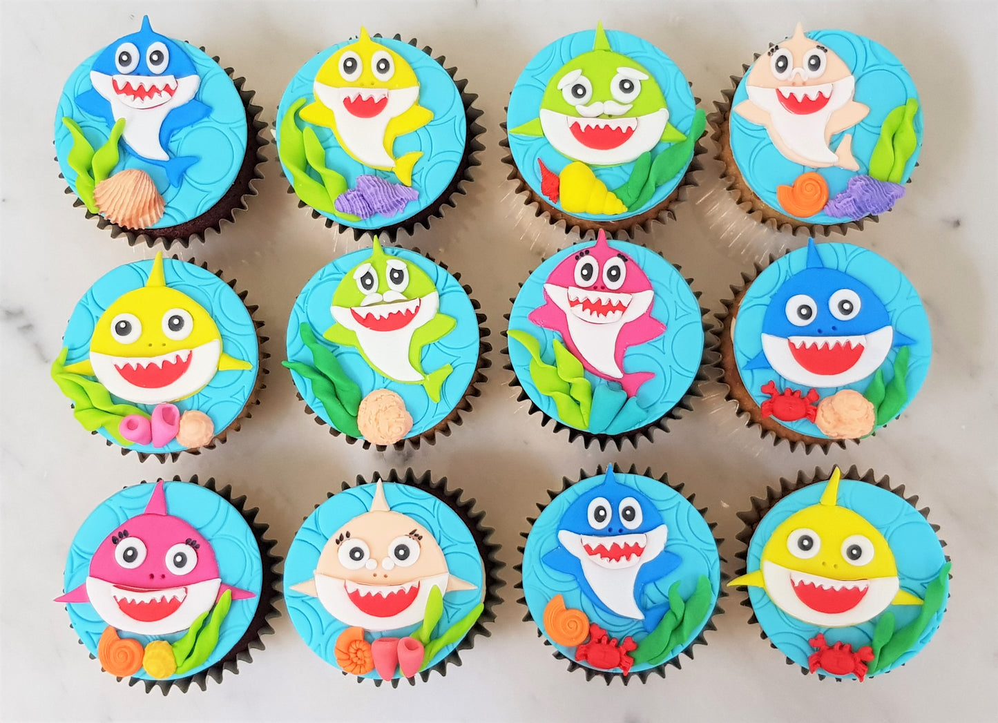 Baby Shark Under the Sea Cupcakes (Box of 12)