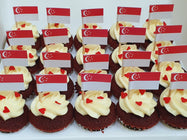 SG National Day Mini Cupcakes - Flag Topper (Box of 20)