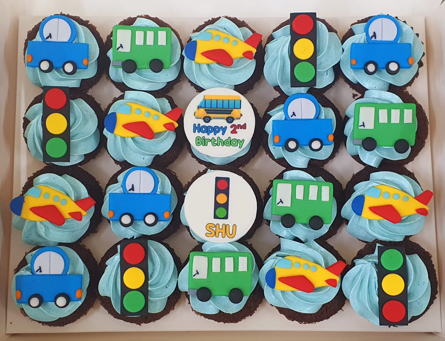 Transportation/ Vehicles Themed Mini Cupcakes (Box of 20)