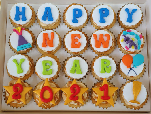 New Year Themed Mini Cupcakes (Box of 20)