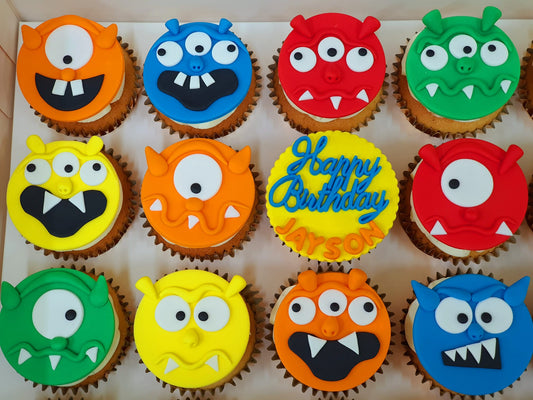 Silly Monster Cupcakes (Box of 12)