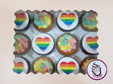 Rainbow Hearts Cupcakes (Box of 12) - Cuppacakes - Singapore's Very Own Cupcakes Shop