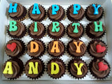 Alphabets Mini Cupcakes (Box of 20) - Cuppacakes - Singapore's Very Own Cupcakes Shop