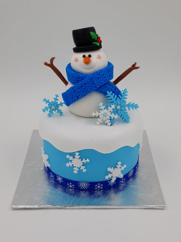 Christmas Festive Cake (4 Inch Round) - Snowman - Cuppacakes - Singapore's Very Own Cupcakes Shop