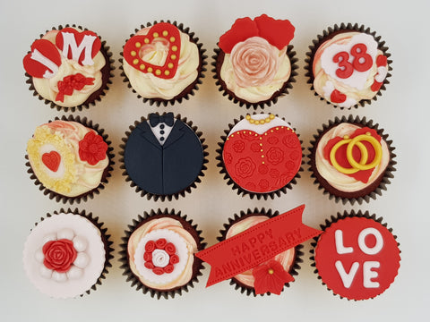 Anniversary Cupcakes (Box of 12) - Cuppacakes - Singapore's Very Own Cupcakes Shop