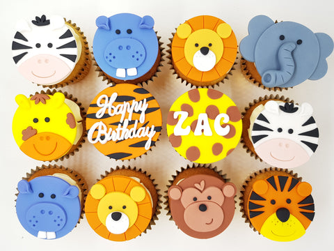 Jungle Animal Cupcakes (Box of 12) - Cuppacakes - Singapore's Very Own Cupcakes Shop