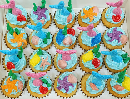 Mermaid Themed Mini Cupcakes (Box of 20)